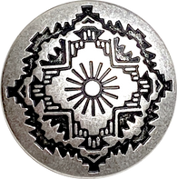 Mountain Sun 1" Nickel Silver Button, Pack of TWO,  #SWC-128-2