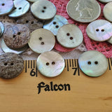 Re-Stocked, Pearl Smoke Iridescent Silver/Gray Shell, 11/16", Pack of 22 Buttons  #KB-909