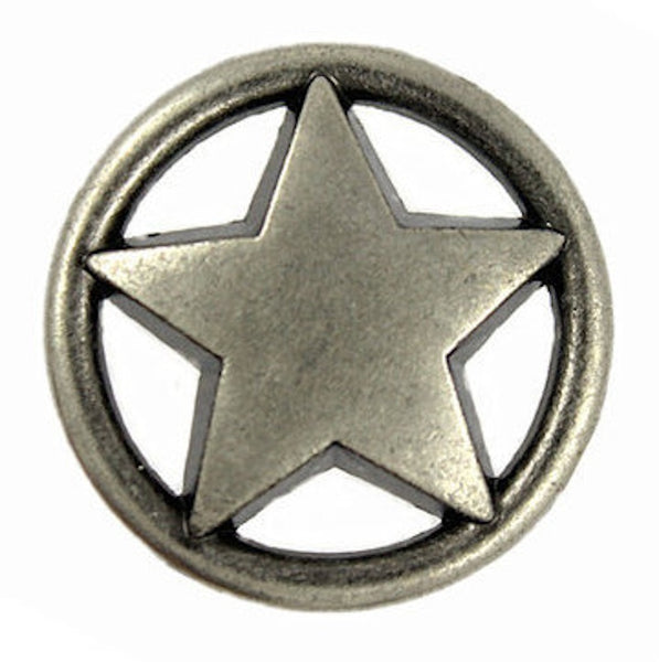 Re-Stocked Texas Star/Western Star Silver 13/16" Southwest Button, Pack of TWO   #SWC-4-2