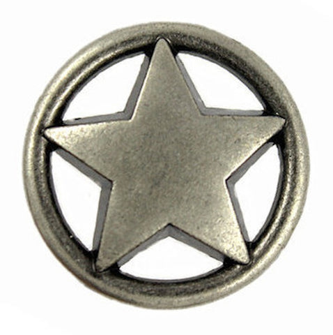 Re-Stocked Texas Star/Western Star Silver 13/16" Southwest Button, Pack of TWO   #SWC-4-2