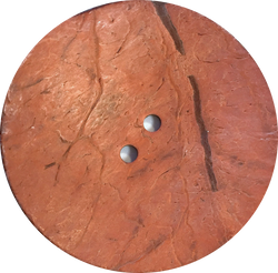 Brick/Rust Extra Large Natural Coconut Button "Rustica"  2-1/4" Scooped