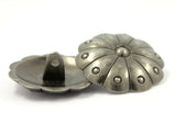 Sale, Cactus Flower Plump Leaves Large Silver Concho Style Shank Back Button 1-1/4"   # SWC-7