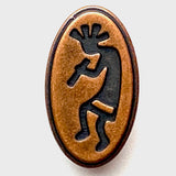 Re-Stocked Kokopelli Copper/Black Flute Player 1" Oval  Pack of Two Buttons,  #SWC-99-2