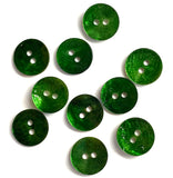 Re-Stocked, 1/2" Dark Emerald Green Pearl Shell Button, 2-hole 13mm, Per Button   #190-D