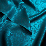REMNANT Silk Chiaroscuro Jacquard in Deep Teal.  3/4 yard piece #390