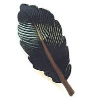Running Low, Feather, Black Metal Button, 1-1/8" by Susan Clarke, USA Made  #997-B