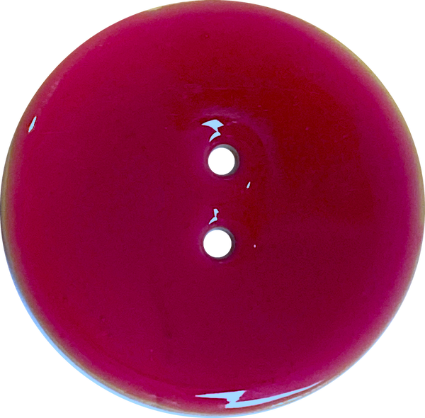 SALE, Larger Raspberry/Fuchsia/Hot Pink Shiny Coconut 1-9/16" Two-Hole Button 40mm   #SK-1025