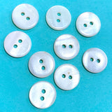White River Shell 1/2" Iridescent / Butterscotch Tiger Reverse, 13mm 2-hole Button, Pack of 24 #0021