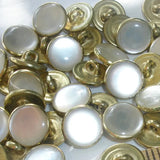 White + GOLD Faux Pearl Western Shirt Buttons Not Snaps, Shank Back 13mm / 1/2", Pack of 20 #KB-944