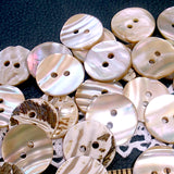 Golden Beige Rainbow Magical Curves Abalone 2-Hole Buttons, 11/16" Champagne Pack of 10  #KB-958