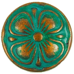 Green/Coppery Gold Desert Rose Clover Flower Button 5/8"  #SWC-11