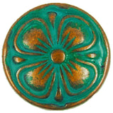 Green/Coppery Gold Desert Rose Clover Flower Button 5/8"  #SWC-11