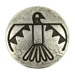 Thunderbird button silver black southwest ButtonBird.com