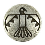 Thunderbird button silver black southwest ButtonBird.com