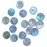 1/2" Light Blue Pearl Shell 2-hole Button, 13mm, Per Button   #241183-D