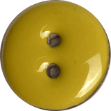 Greenish Mustard Shiny Round 2-Hole Coconut Button, 18mm /  11/16"  #SWC-122