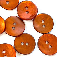 Rust/Copper Velvet Agoya Shell 5/8" 2-hole Button, Pack of 5  #SK-1220