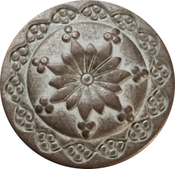 Copper/White Seventh Flower Button 3/4" with Shank Back, #SWC-21
