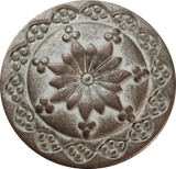 Copper/White Seventh Flower Button 3/4" with Shank Back, #SWC-21