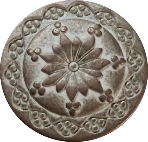 Copper/White Seventh Flower Button 3/4" with Shank Back, #SWC-21