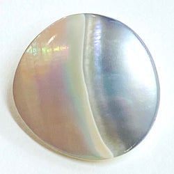Last of These, Two-Shell "Moonslice" Abstract Dome Shape, Shank Back Button, 3/4"  #672