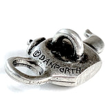 Tea Pot Pewter Teapot with Tiny Rose, Button, 7/8" / 22mm, Shank Back, Danforth Pewter, USA # FJ-129