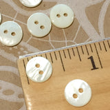 SALE 3/8" White / Ivory River Shell 2-hole Button, 9mm, Pack of TEN BUTTONS  #2244
