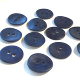 Indigo/Navy Velvet Agoya Shell 5/8" 2-hole Button, Pack of 8 #1209
