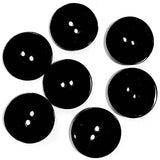 Re-Stocked, Black Shiny 1/2" Agoya Shell 2-Hole Button, Pack of 8,  #1227