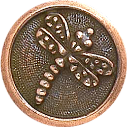 Dragonfly Round Button 5/8" Copper, from TierraCast #6573-18