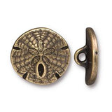 Sand Dollar Button 5/8" Antique Golden Brass from Tierra Cast  #6580-27