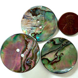 Abalone Mostly Greens/Blues Natural Large 2-Hole Button  1-1/8"  #SK-0037