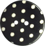 Black with White Dots or Plain Black Button 9/16" or 11/16"