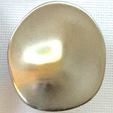 Amoeba Flying Saucer Button, Sleek Silver-Gold 7/8" or 1-1/2"