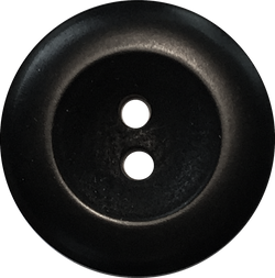 Black Matte 13/16" Corozo Tagua Raised Rim Round 2-Hole Button 20mm  #SK-461/Matte