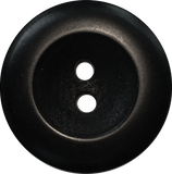 Black Satin 5/8" Corozo Raised Rim 2-Hole Button 15mm #SK-455