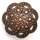 Copper+ Black, Seven Scallop-Swirls. 3/4" Metal Button #SWC-15