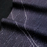 Exceptional Deep Blueberry Shibori Abstract Vintage Kimono Silk Crepe, 14" x 38" #4399