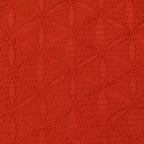 Hexagon Dancers Deep Orange Jacquard Fukureori, Vintage Kimono Silk from Japan 14" x 29"   #4273