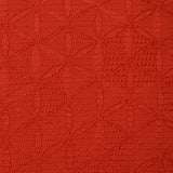Hexagon Dancers Deep Orange Jacquard Fukureori, Vintage Kimono Silk from Japan 14" x 29"   #4273