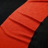 Hexagon Dancers Deep Orange Jacquard Fukureori, Vintage Kimono Silk from Japan 14" x 29"   #4273