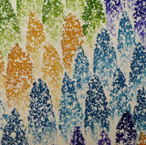 Snowstorm on Pale Gold Satin Vintage Kimono Silk, 14" x 18"  #4680