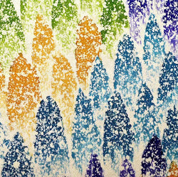 Snowstorm on Pale Gold Satin Vintage Kimono Silk 6.5" x 55"  #4680
