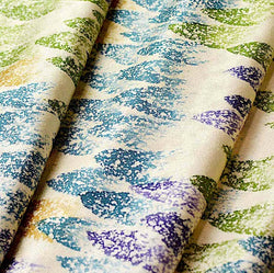 Snowstorm on Pale Gold Satin Vintage Kimono Silk, 14" x 18"  #4680