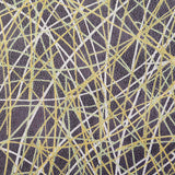 Threads on Gray Vintage Kimono Silk Satin from Japan, Small Pieces 6.5" x 14"  #4581