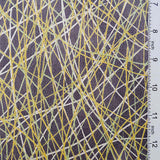 Threads on Gray Vintage Kimono Silk Satin from Japan, Small Pieces 6.5" x 14"  #4581