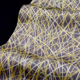 Threads on Gray Vintage Kimono Silk Satin from Japan, Small Pieces 6.5" x 14"  #4581