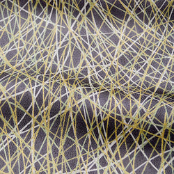 Threads on Gray Vintage Kimono Silk Satin from Japan, Small Pieces 6.5" x 14"  #4581