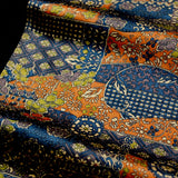 Last Piece, Journey with Indigo Kimono Silk Satin 'Charmeuse'  14" x 62"    # 4198