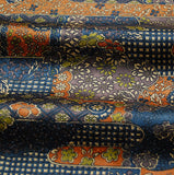 Last Piece, Journey with Indigo Kimono Silk Satin 'Charmeuse'  14" x 62"    # 4198